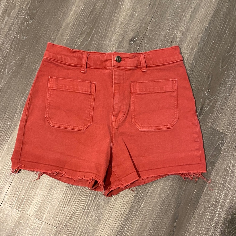 Madewell High Waist Red Shorts